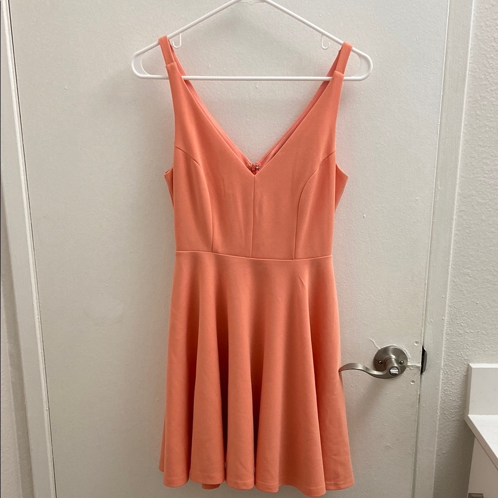 Lulus- Elegant Coral Sleeveless Dress XS